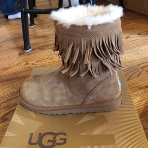 UGG Australia Scarlette Chestnut Fringe Boots